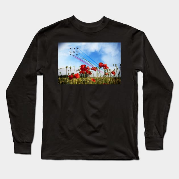 Reds and Poppies Long Sleeve T-Shirt by aviationart